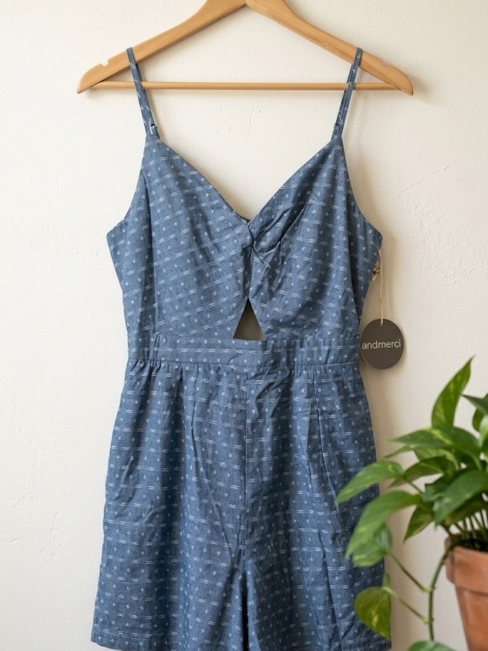 Blue Chambray Kids One-Piece Romper